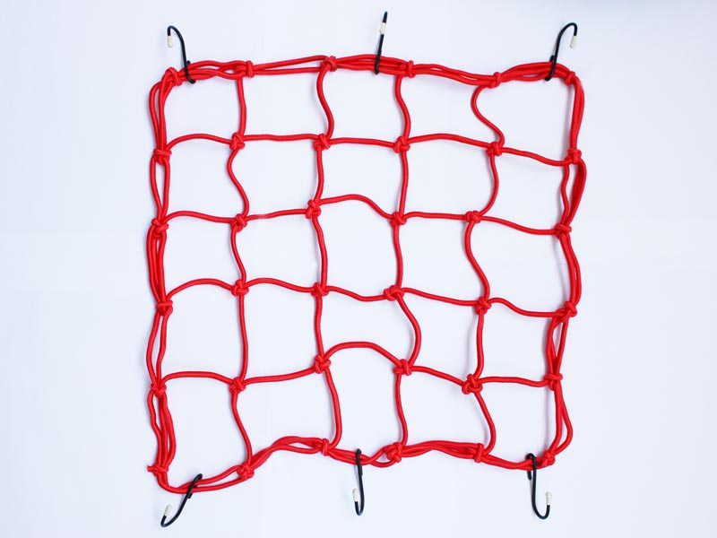 Cargo 6 Hooks Hold Down Net Bungee Red